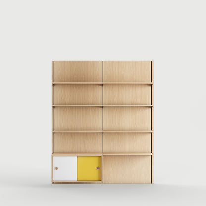 Panel System 2A - Oak Clear Oil / White / Yellow