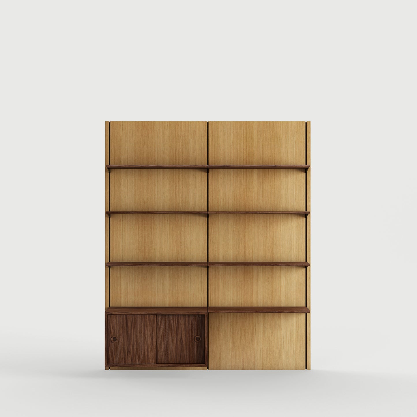 Panel System 2A - Oak Dark Oil / Walnut
