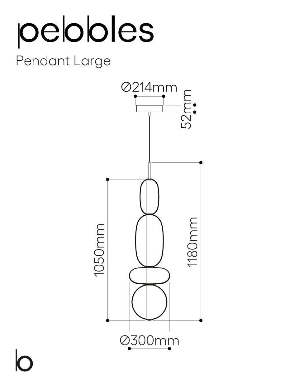 Pebbles pendant large - configuration 1~2 (Request Info).