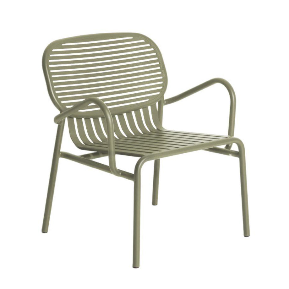 WEEK-END - Garden powder coated aluminium easy chair with armrests.