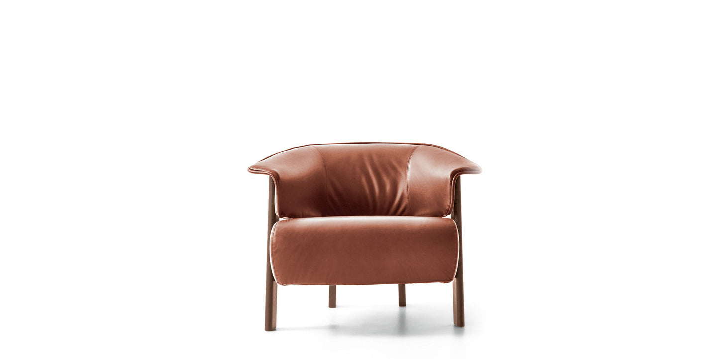 Backwing fabric armchair.