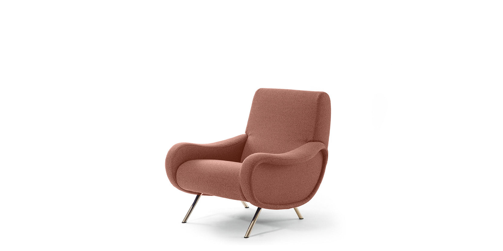 Lady Fabric Armchair with Steel Base.