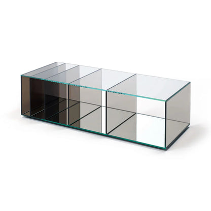 DEEP SEA - Rectangular crystal coffee table with storage space.