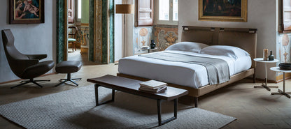 Poltrona Frau Fidelio Leather Bench by Roberto Lazzeroni