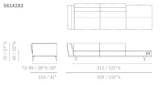 LET IT BE - Sectional fabric sofa.