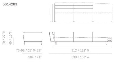 LET IT BE - Sectional fabric sofa.
