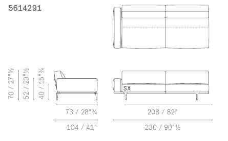 LET IT BE - Sectional fabric sofa.