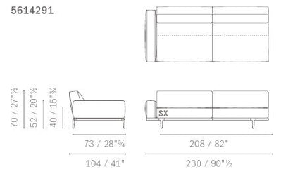 LET IT BE - Sectional fabric sofa.