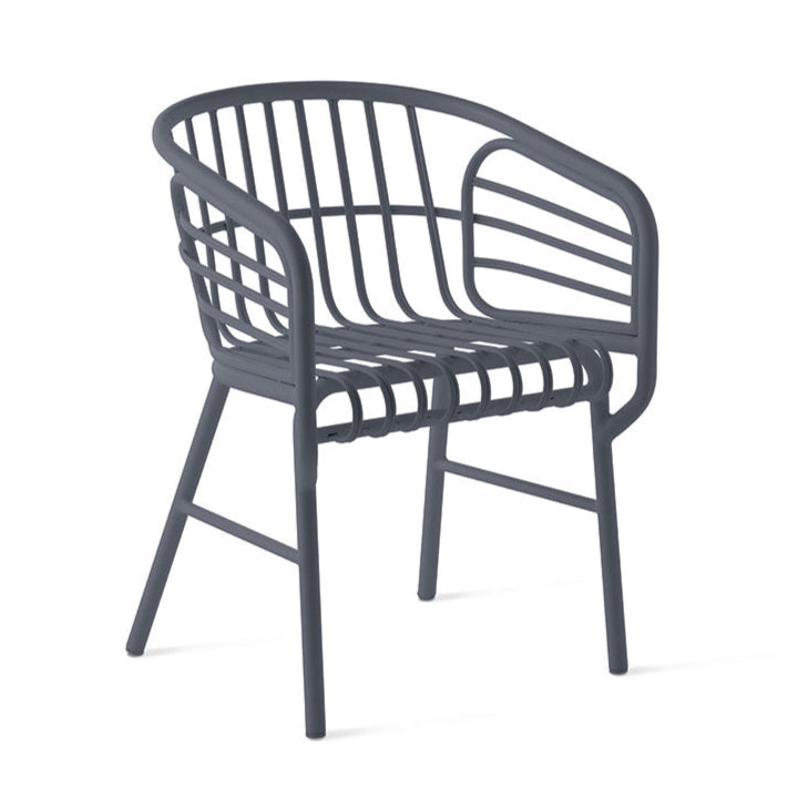 Raphia Alluminio - Aluminium chair with armrests.