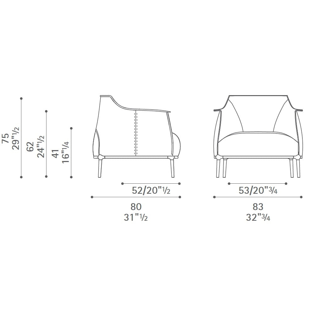 ARCHIBALD - Leather armchair (Category - PELLE FRAU® COLORSPHERE).