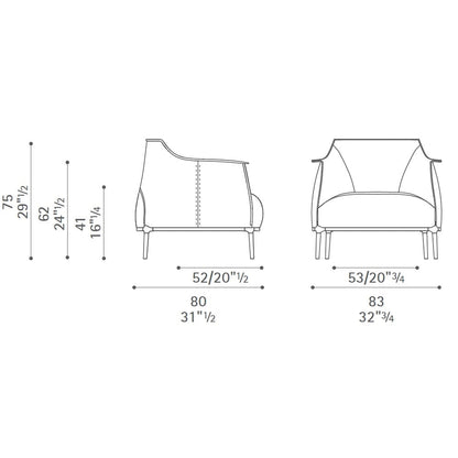 ARCHIBALD - Leather armchair (Category - PELLE FRAU® COLORSPHERE).