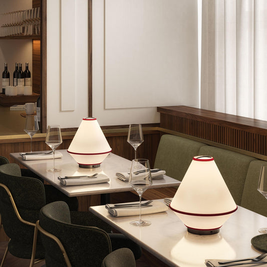 Edgeform Tafta Transportable Lamp Red/ Off-White