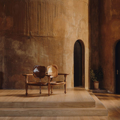 Solid Wood Bench With Back Batlló by Bd Barcelona Design