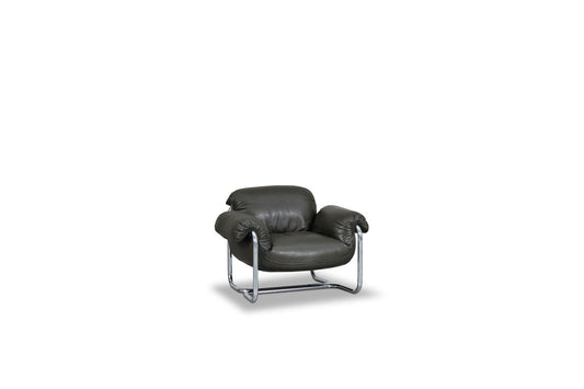Baxter SO GOOD Armchair — Studiopepe design · 크롬 튜브형 메탈 프레임과 가죽 시트