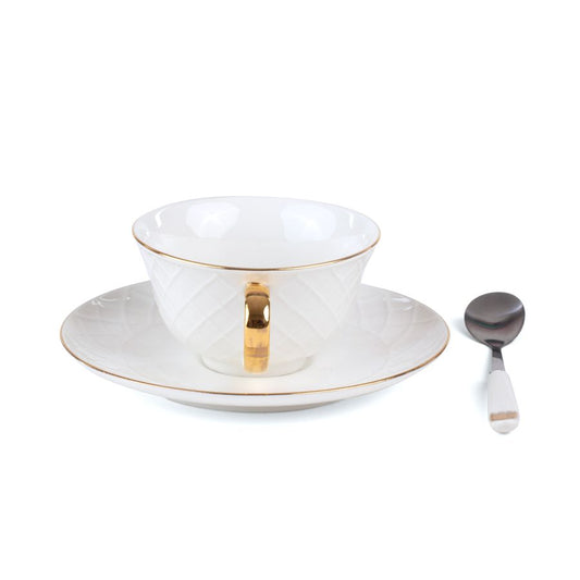 Tarin Bona Dea - Porcelain Tea cup with saucer and teaspoon