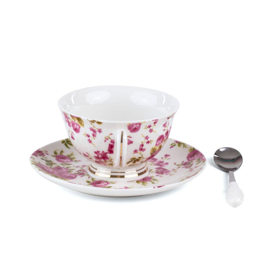Tarin Vesta - Porcelain Tea cup with saucer and teaspoon