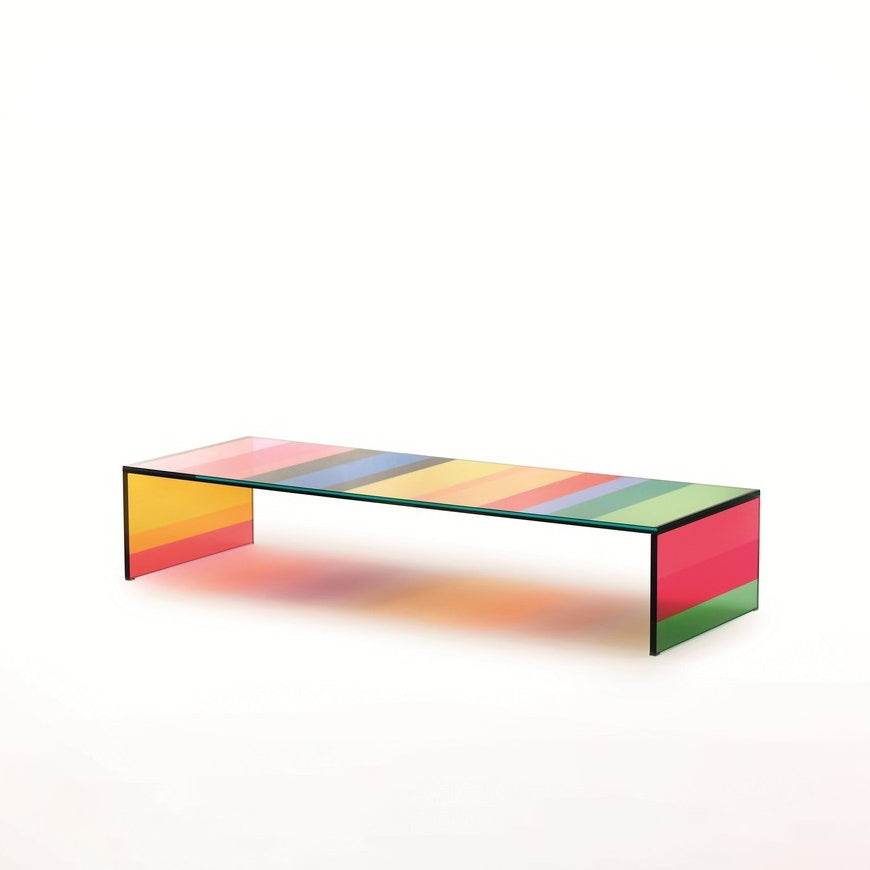 THE DARK SIDE OF THE MOON - Low rectangular crystal coffee table.