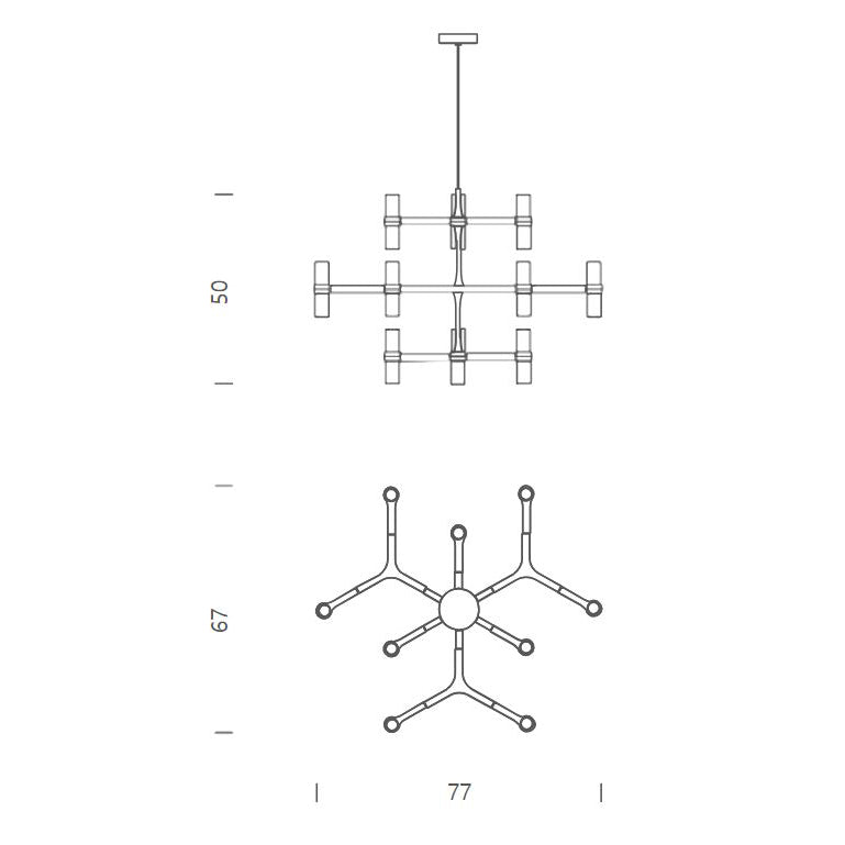 CROWN MINOR - Die cast aluminium chandelier.