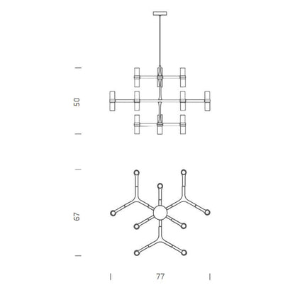 CROWN MINOR - Die cast aluminium chandelier.