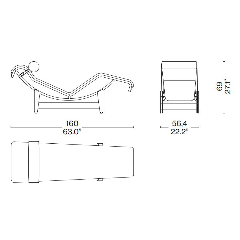 LC4 Leather Chaise Longue.