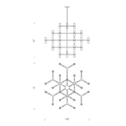 CROWN MAJOR - Die cast aluminium chandelier.