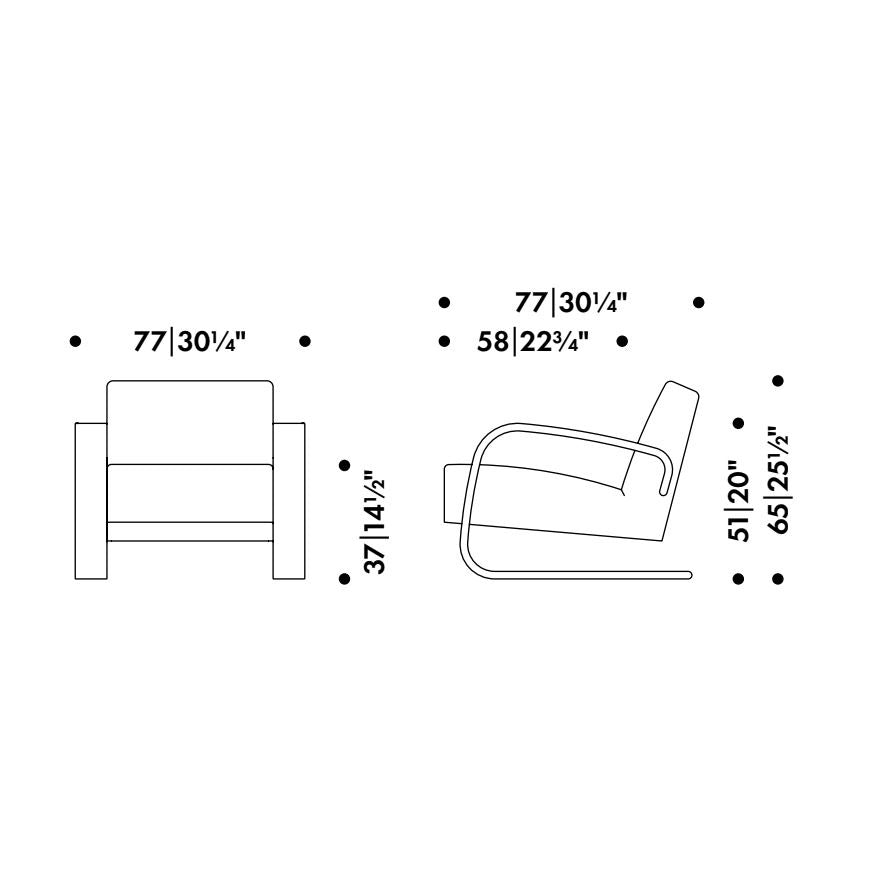 400 "TANK" - Cantilever wooden armchair with armrests (Request Info).