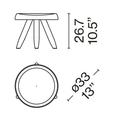 Tavoret Berger low table-stool.