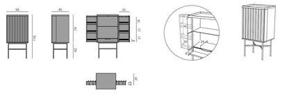 HARRI - Walnut bar cabinet with integrated lighting.