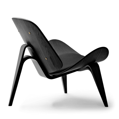 CH07 | Shell Chair by Carl Hansen & Søn #Oak / Painted Black / Leather Thor 301