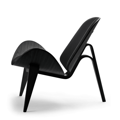 CH07 | Shell Chair by Carl Hansen & Søn #Oak / Painted Black / Leather Thor 301