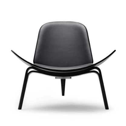 CH07 | Shell Chair by Carl Hansen & Søn #Oak / Painted Black / Leather Thor 301
