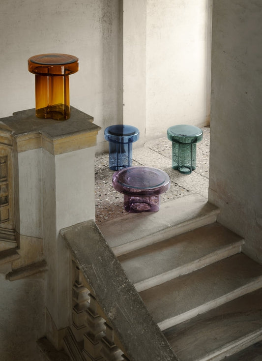 Soda side table, amber