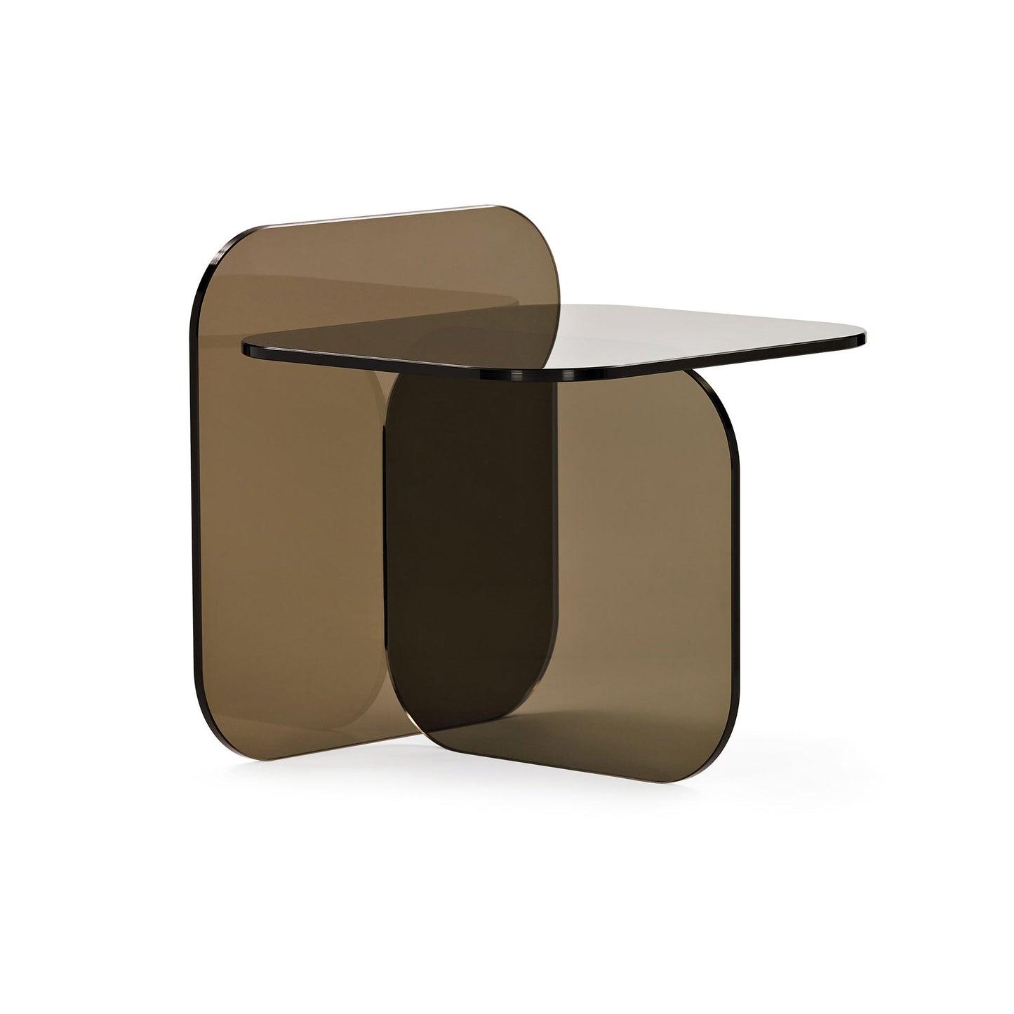 SOL - Rectangular glass side table.