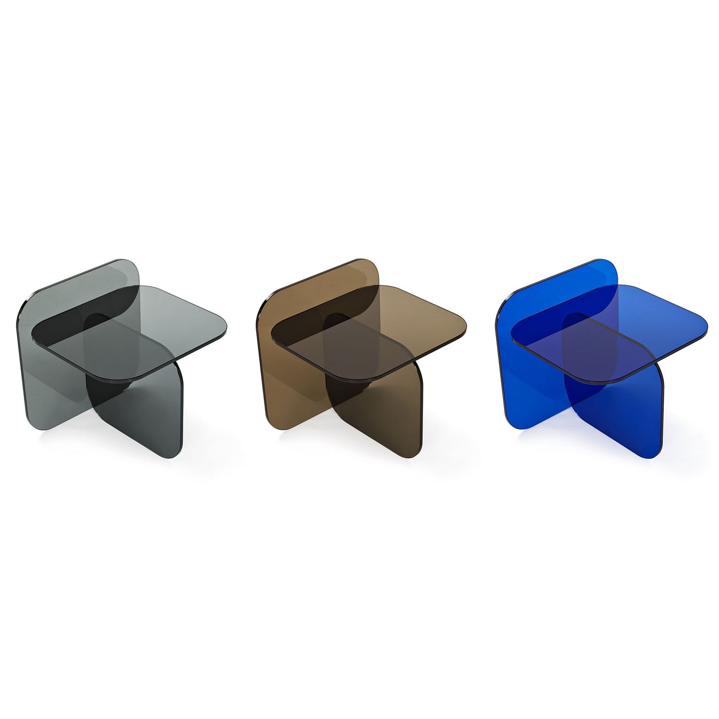 SOL - Rectangular glass side table.