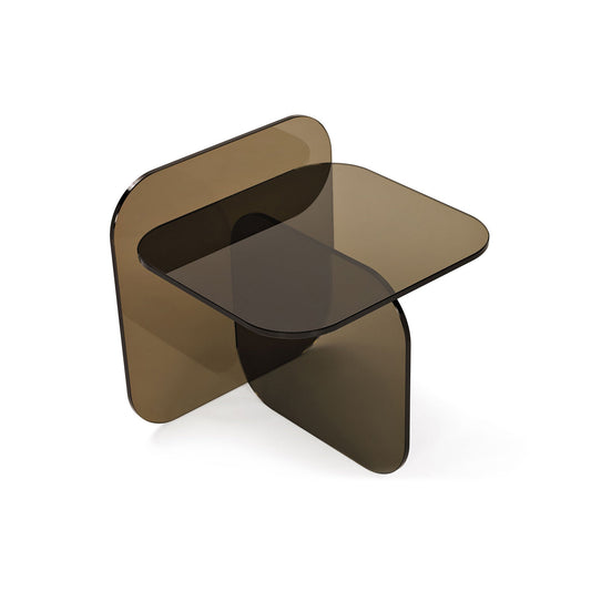 SOL - Rectangular glass side table.