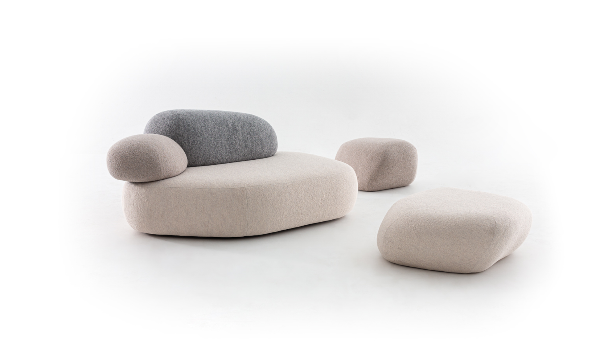 PEBBLE RUBBLE - Sectional modular sofa.