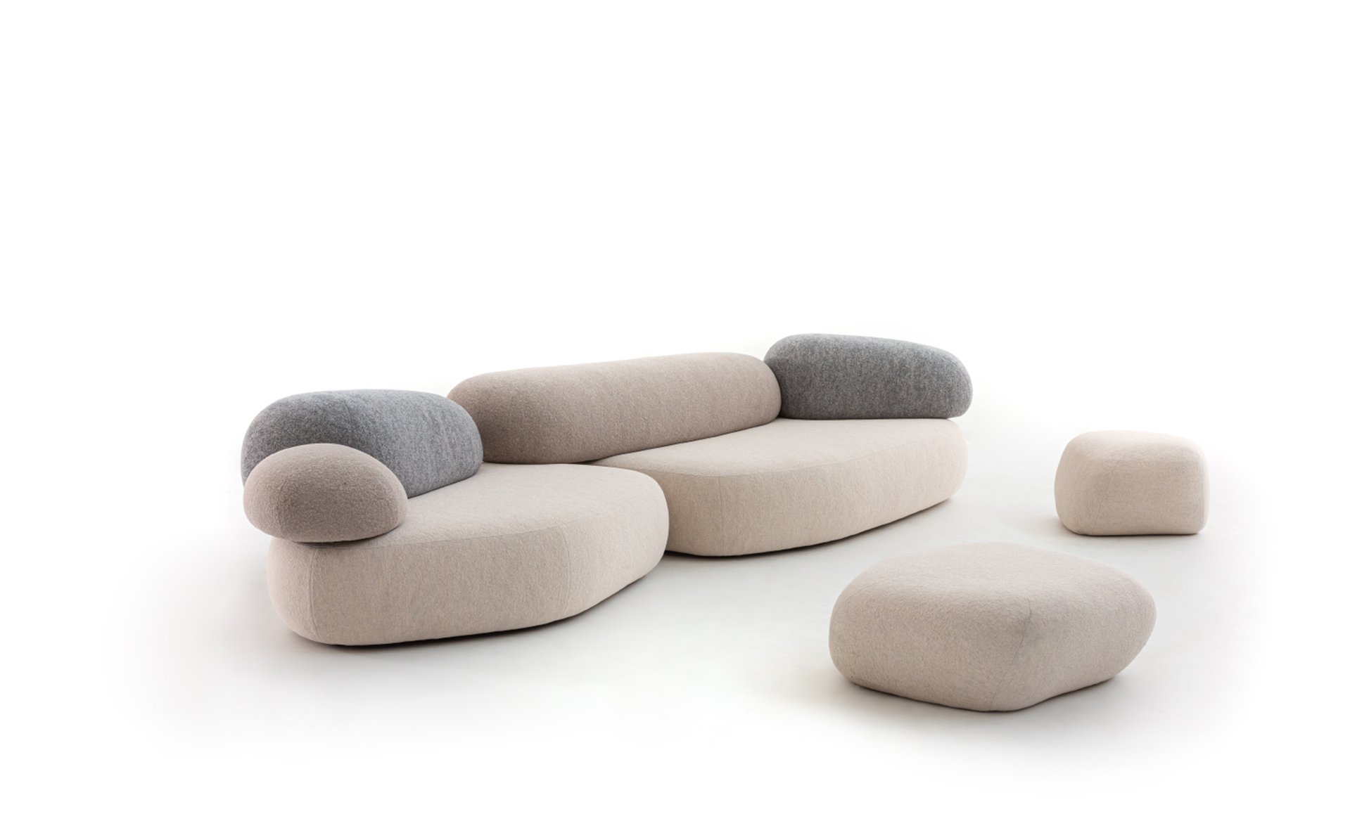 PEBBLE RUBBLE - Sectional modular sofa.