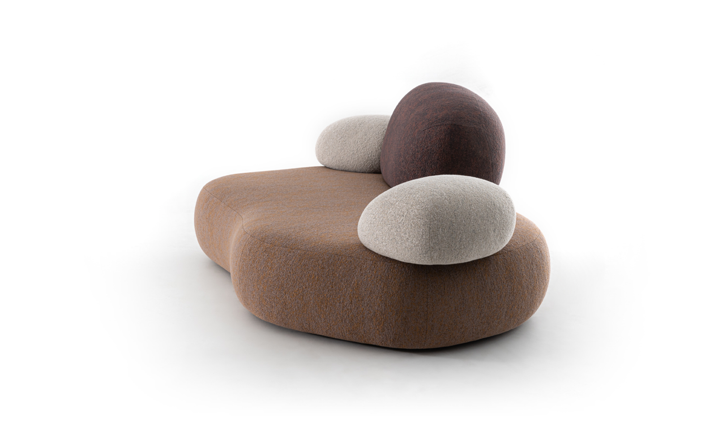 PEBBLE RUBBLE - Sectional modular sofa.