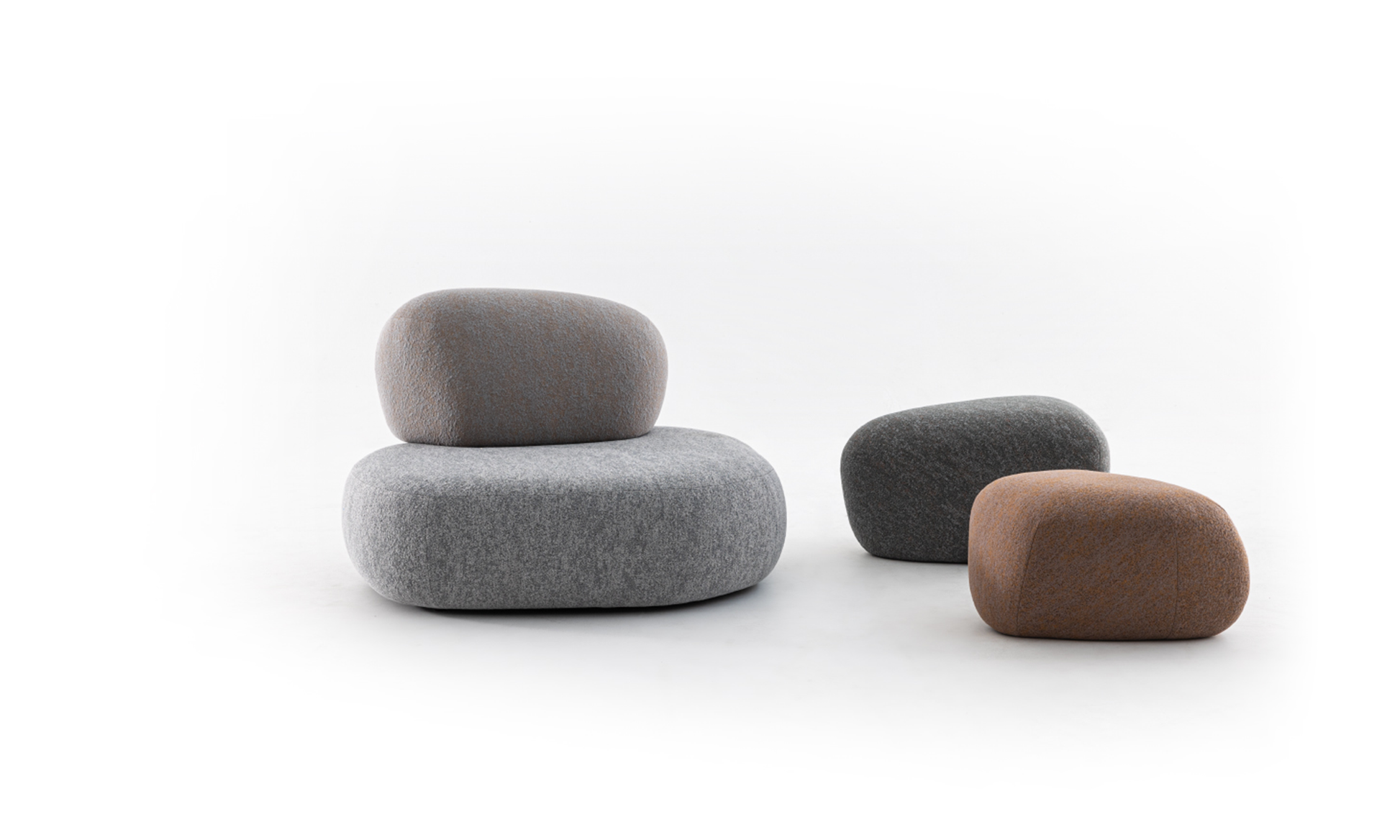 PEBBLE RUBBLE - Sectional modular sofa.