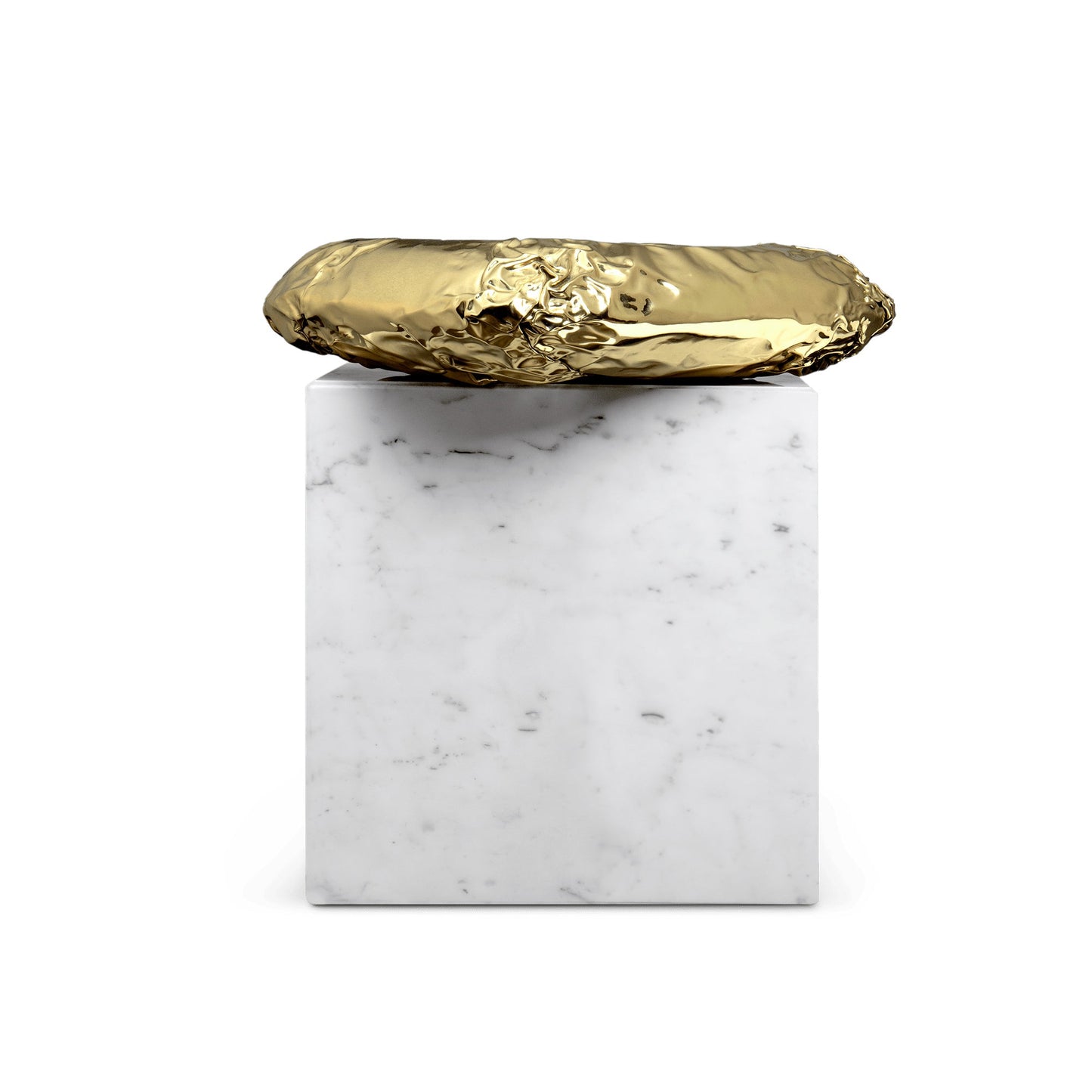 STONEHENGE - Square Carrara marble coffee table.