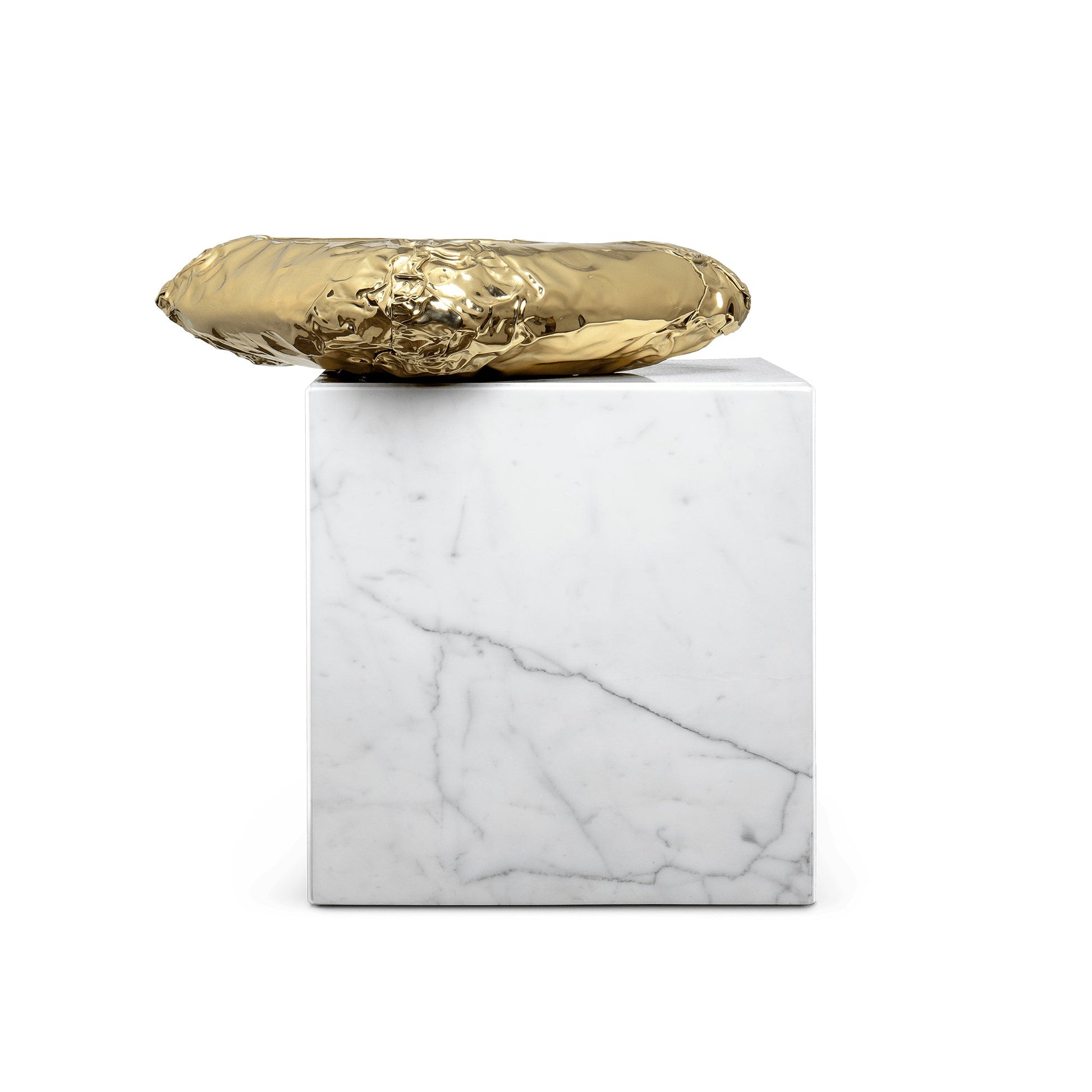 STONEHENGE - Square Carrara marble coffee table.
