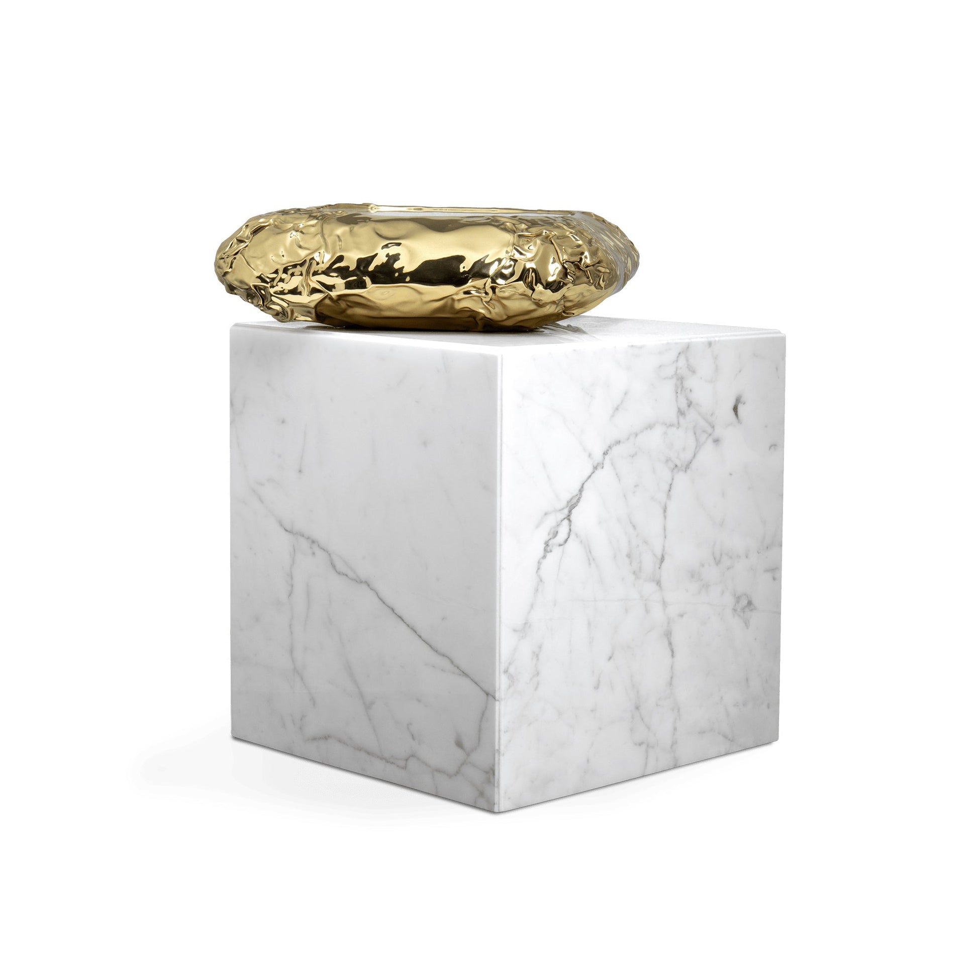 STONEHENGE - Square Carrara marble coffee table.
