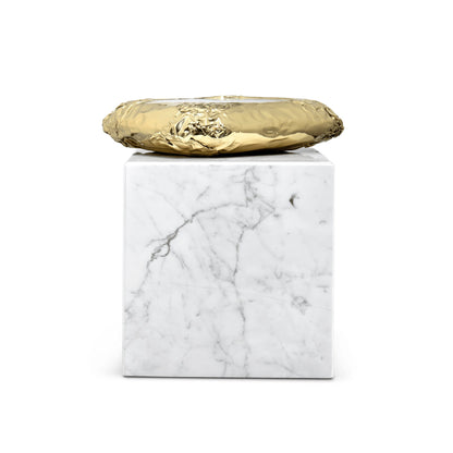 STONEHENGE - Square Carrara marble coffee table.