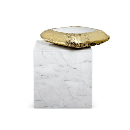 STONEHENGE - Square Carrara marble coffee table.