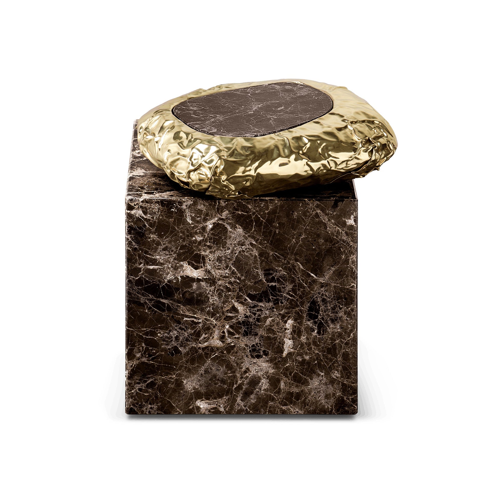 STONEHENGE - Square Carrara marble coffee table.