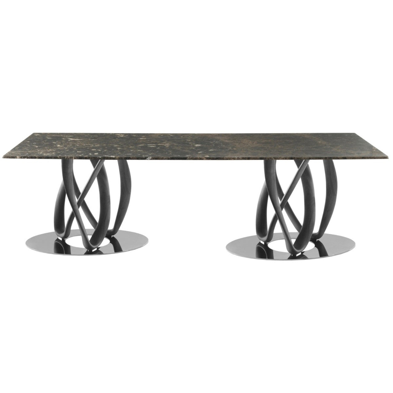 INFINITY - Rectangular Table with 2 Base (Glass)