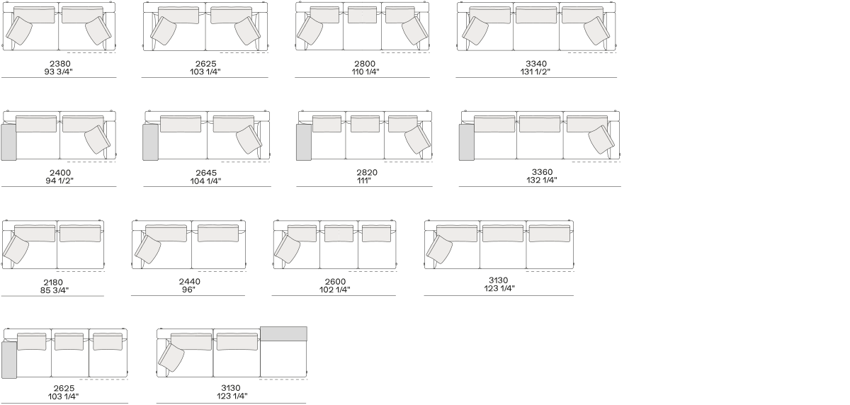 BRERA Terminale Angolare - Poliform Technical Drawing