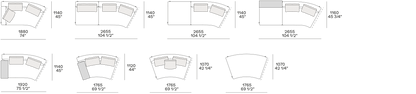 BRERA Terminale Inclinato - Poliform Technical Drawing