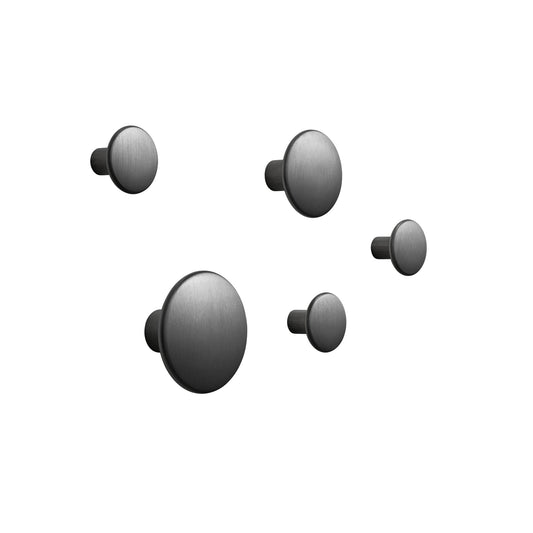 Dots Hooks Metal 5 Pcs. by Muuto #Black