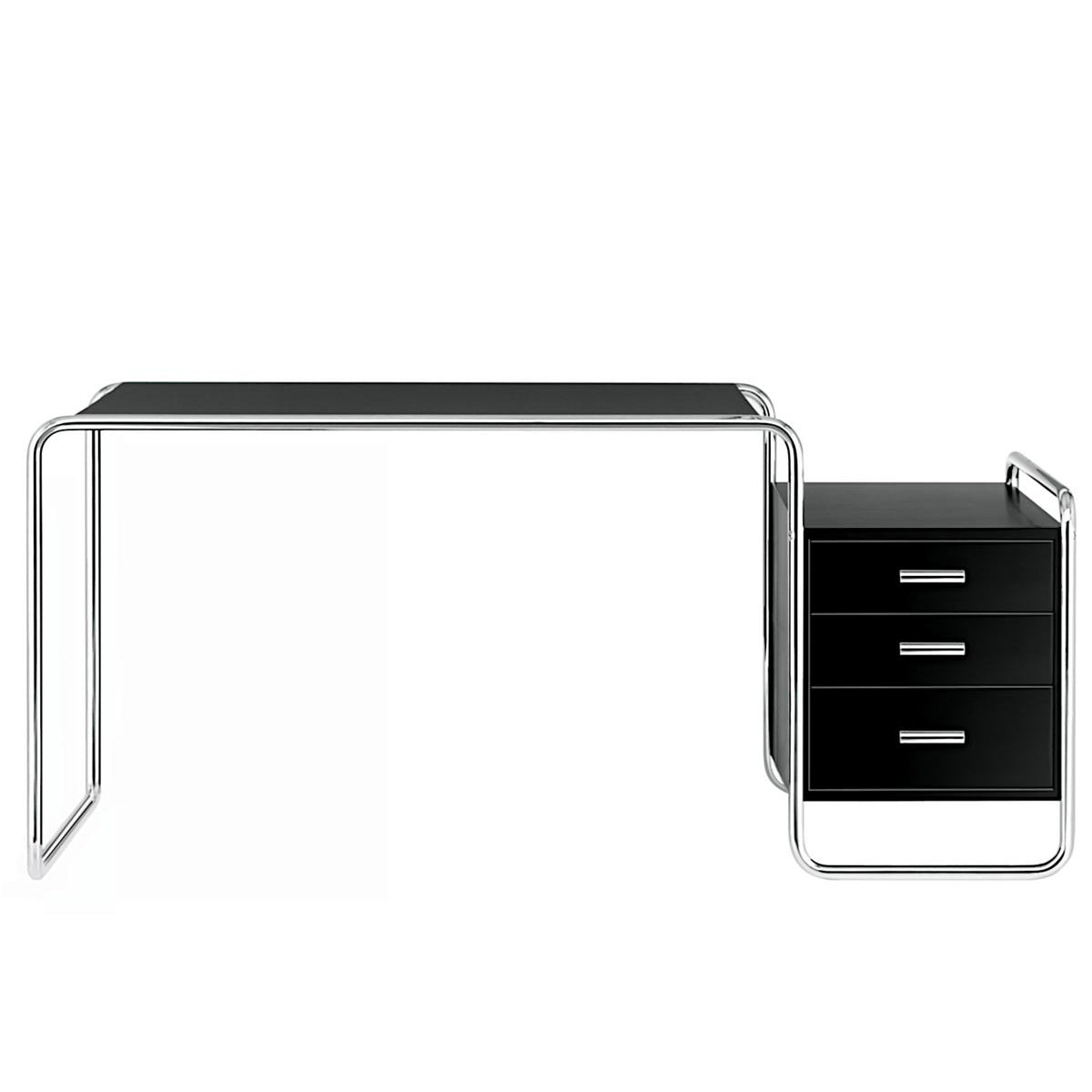 S 285/1 - Rectangular writing desk with drawers (Frame - Chrome-plated).